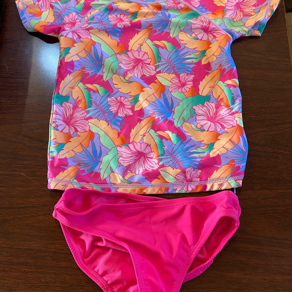 Tropical Floral Kids Swim Set